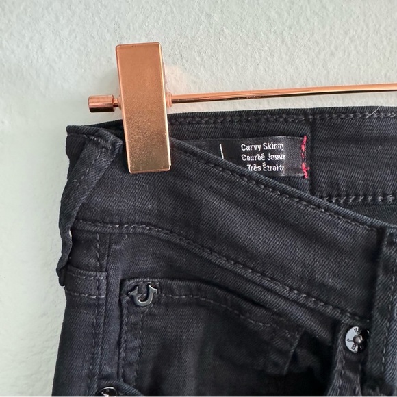 True Religion Jennie Curvy Skinny Jeans Black Diamond Size 29 - Picture 8 of 16